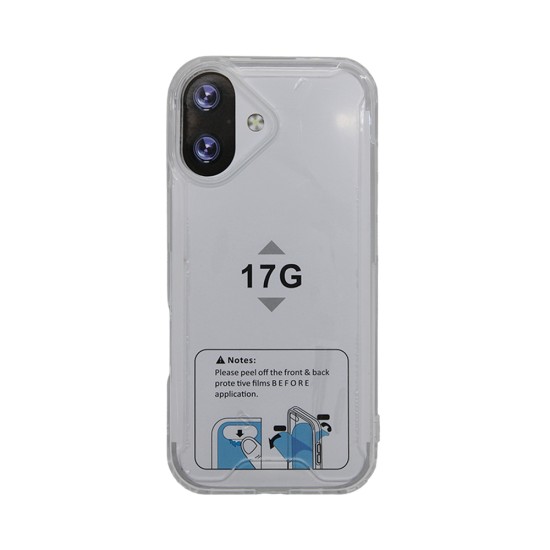 Capa Duro de Silicone para Apple iPhone 17 Transparente